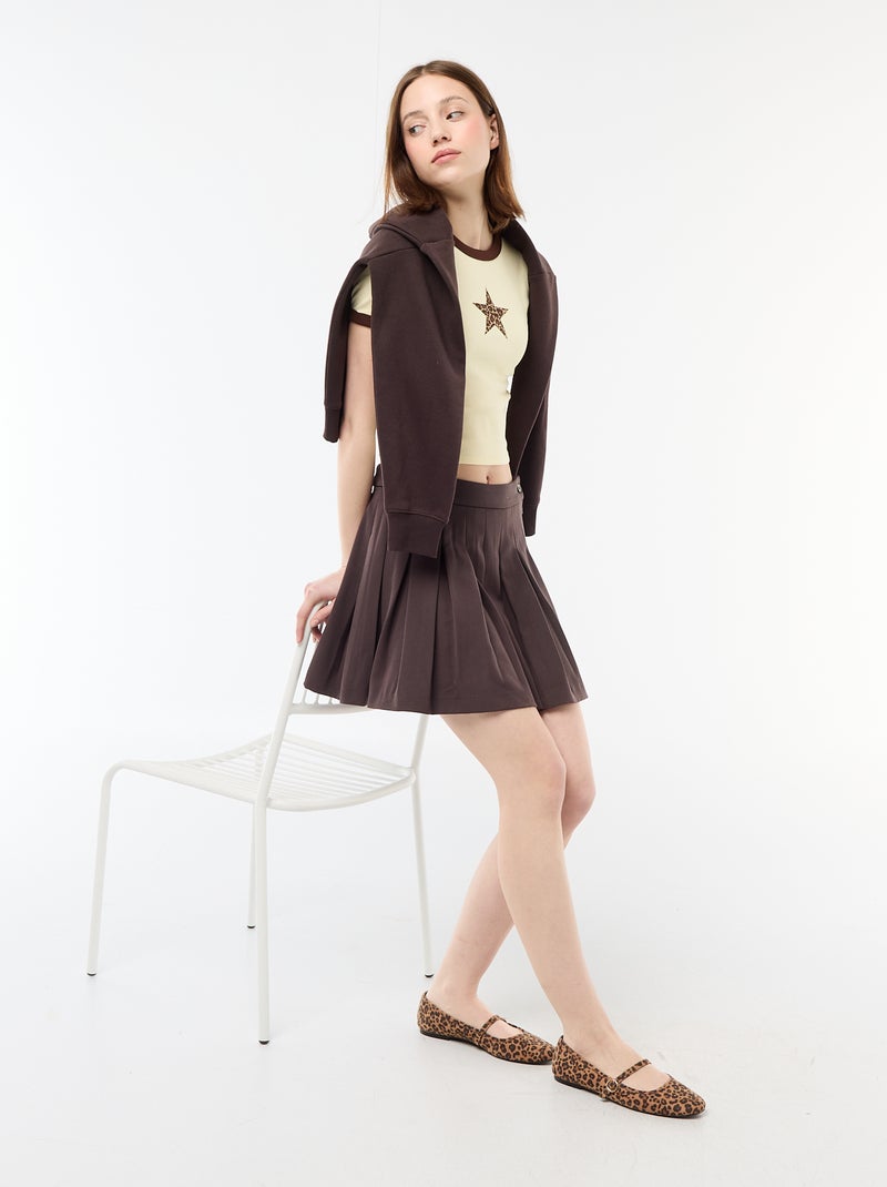 Bedrucktes Cropped T-Shirt GELB - Kiabi