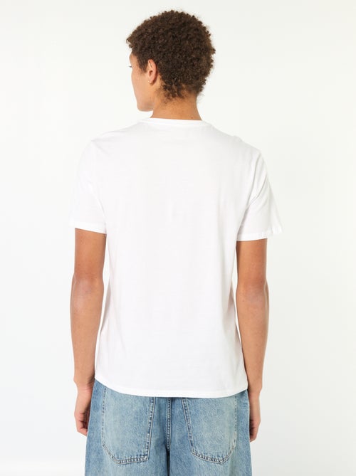 Bedrucktes einfarbiges Baumwoll-T-Shirt - Kiabi