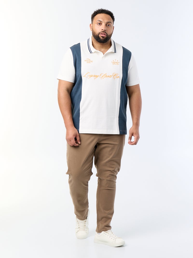 Bedrucktes Jersey-Polohemd Beige - Kiabi