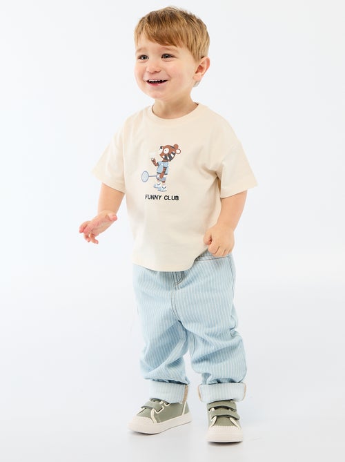 Bedrucktes Kurzarm-Jersey-T-Shirt - Kiabi