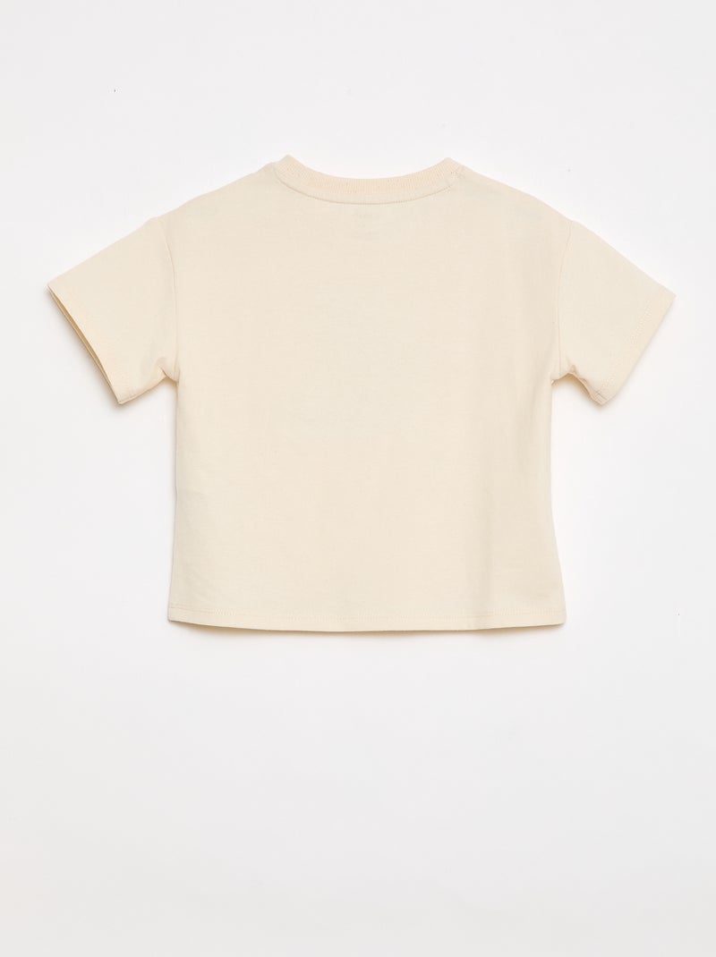 Bedrucktes Kurzarm-Jersey-T-Shirt Weiß - Kiabi