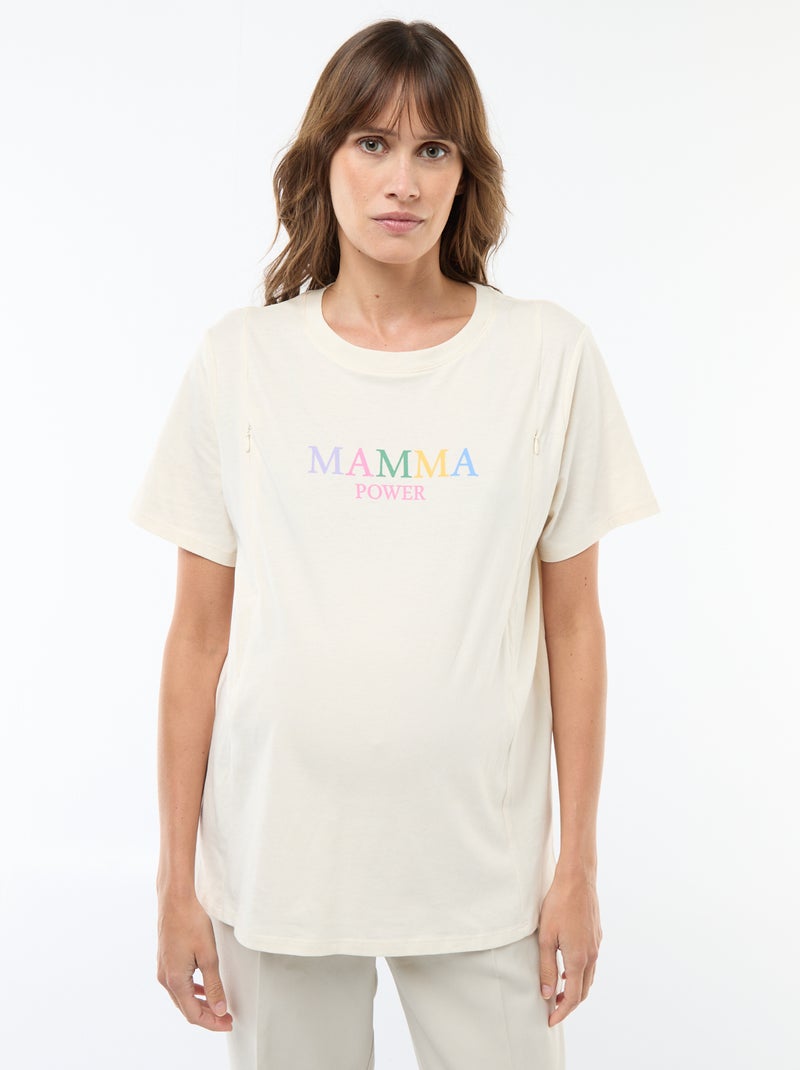 Bedrucktes Kurzarm-Still-T-Shirt Weiß - Kiabi