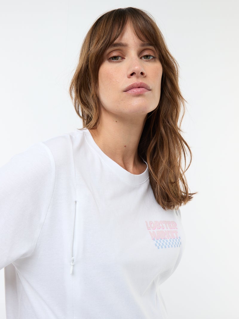 Bedrucktes Kurzarm-Still-T-Shirt Weiß - Kiabi