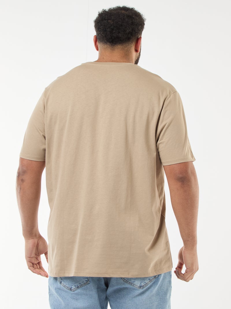 Bedrucktes Kurzarm-T-Shirt Beige - Kiabi