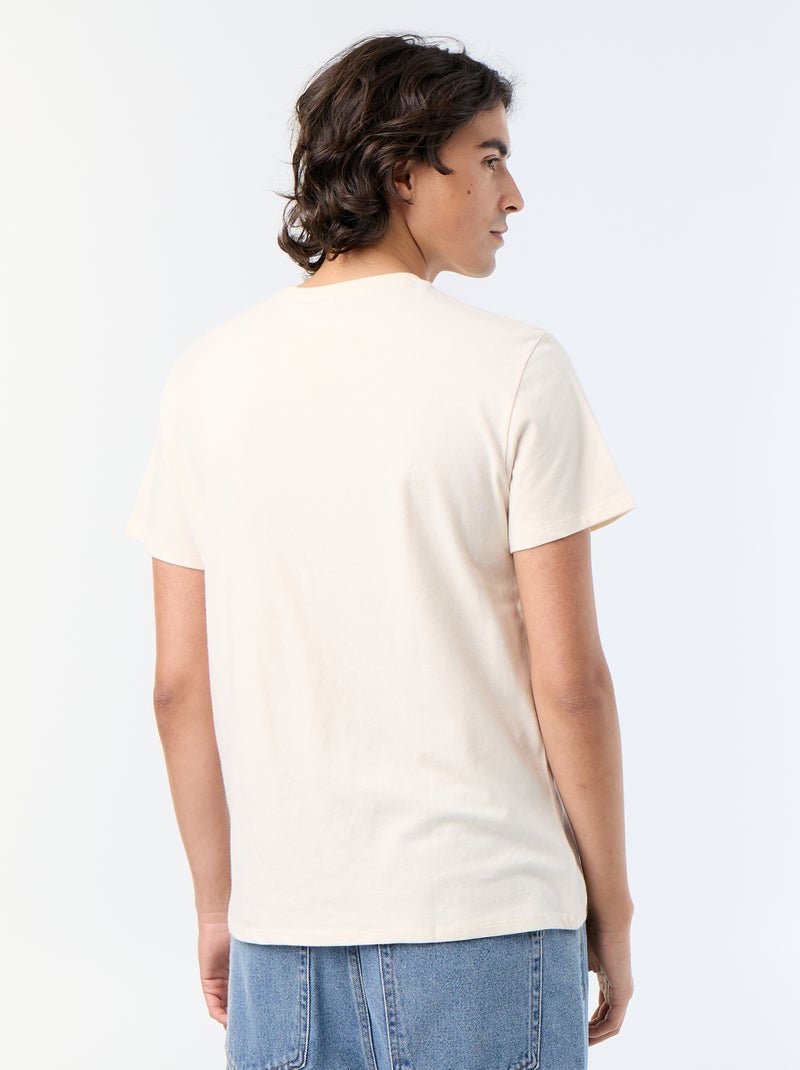 Bedrucktes Kurzarm-T-Shirt Blanc - Kiabi