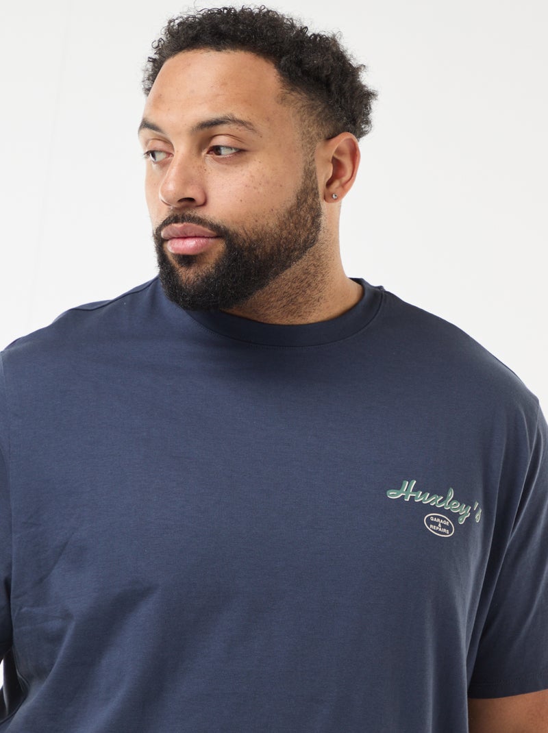 Bedrucktes Kurzarm-T-Shirt Blau - Kiabi