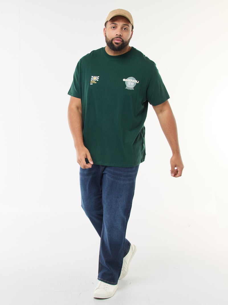 Bedrucktes Kurzarm-T-Shirt Grün - Kiabi