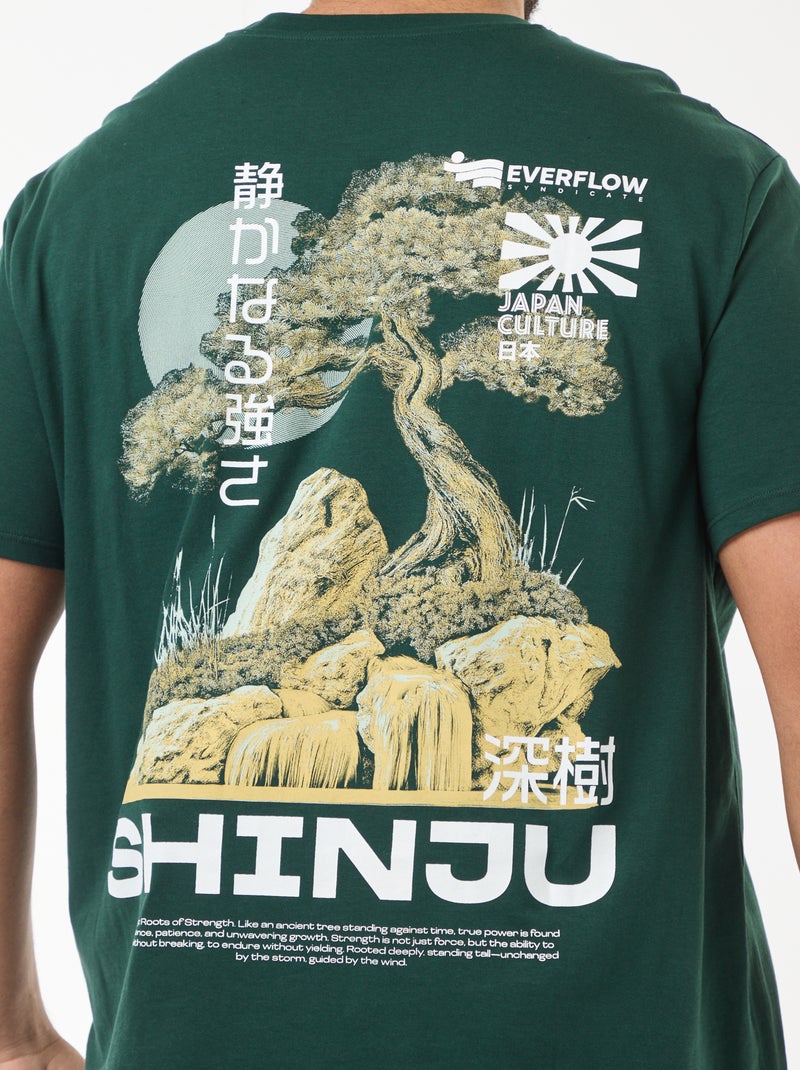 Bedrucktes Kurzarm-T-Shirt Grün - Kiabi