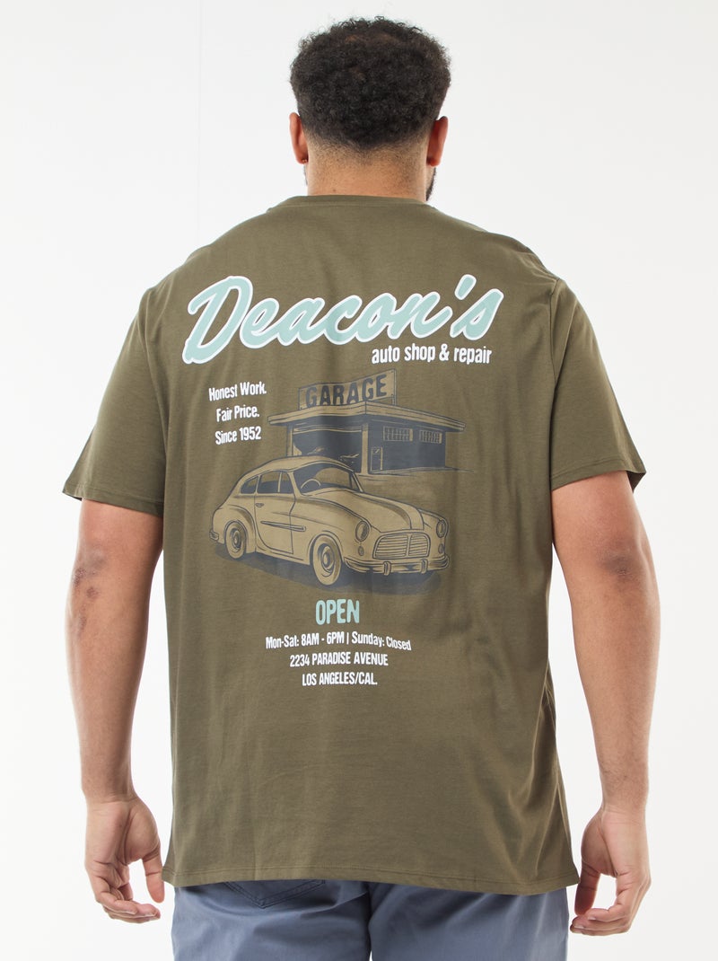 Bedrucktes Kurzarm-T-Shirt Khaki - Kiabi
