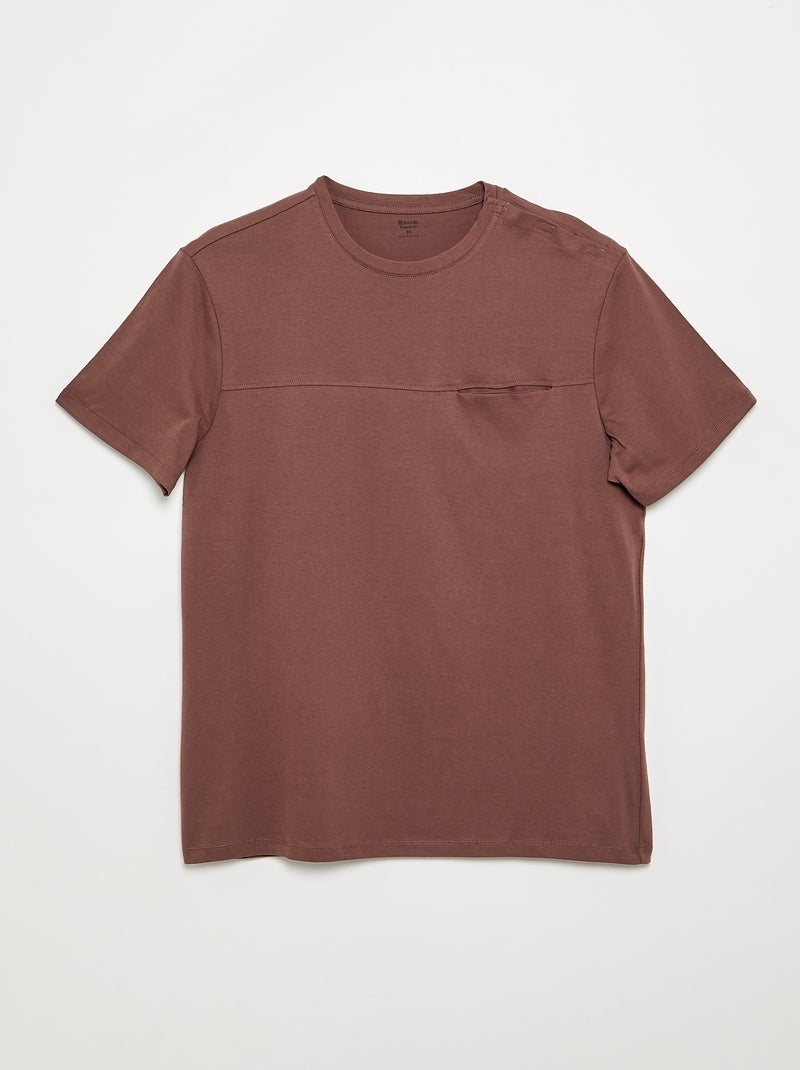 Bedrucktes Kurzarm-T-Shirt – Kollektion leicht anzuziehen Braun - Kiabi