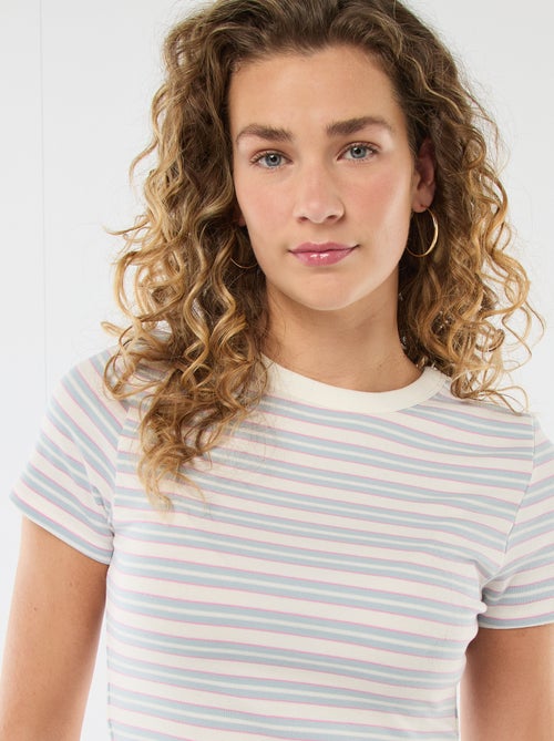 Bedrucktes Kurzarm-T-Shirt mit Muster - Kiabi Bedrucktes Kurzarm-T-Shirt mit Muster - Kiabi