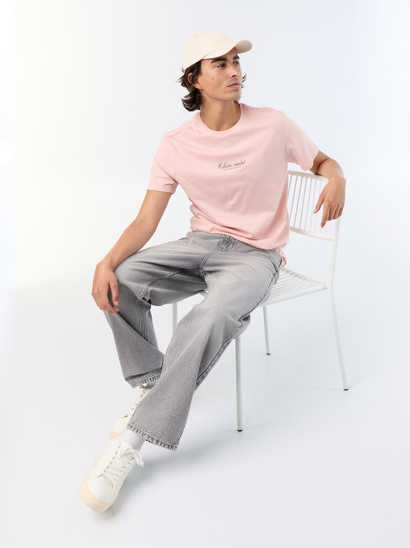 Bedrucktes Kurzarm-T-Shirt Rose - Kiabi