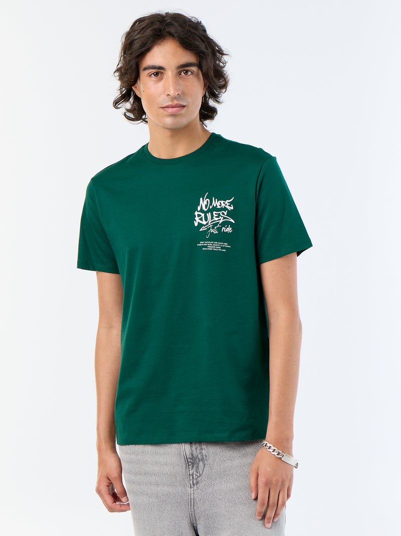 Bedrucktes Kurzarm-T-Shirt Vert - Kiabi