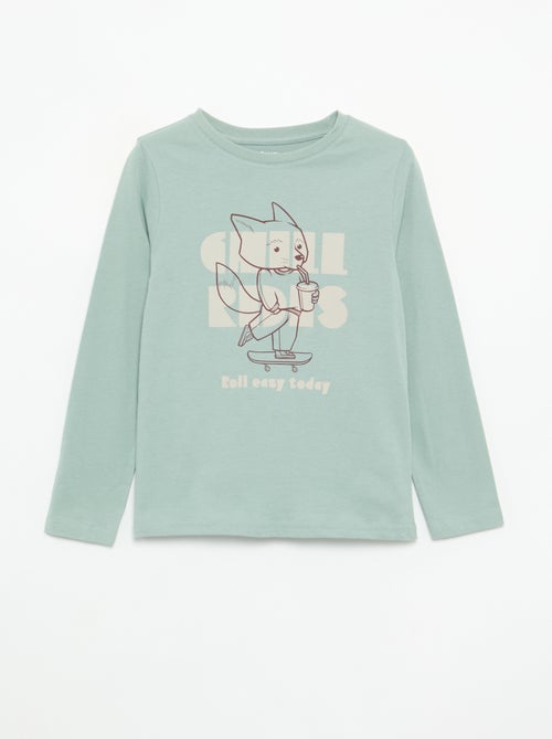 Bedrucktes Langarm-T-Shirt - Kiabi