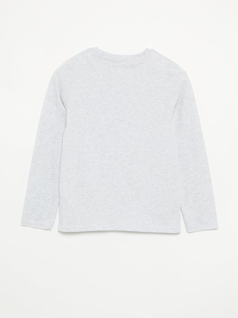 Bedrucktes Langarm-T-Shirt Gris - Kiabi