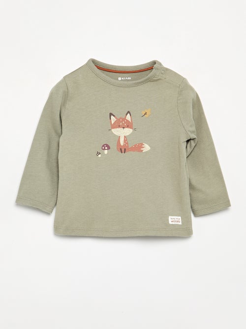 Bedrucktes Langarm-T-Shirt - Kiabi Bedrucktes Langarm-T-Shirt - Kiabi