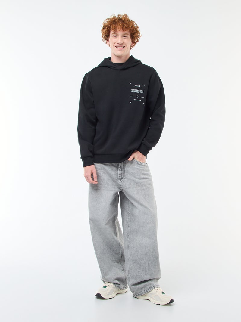 Bedrucktes Molton-Sweatshirt Schwarz - Kiabi