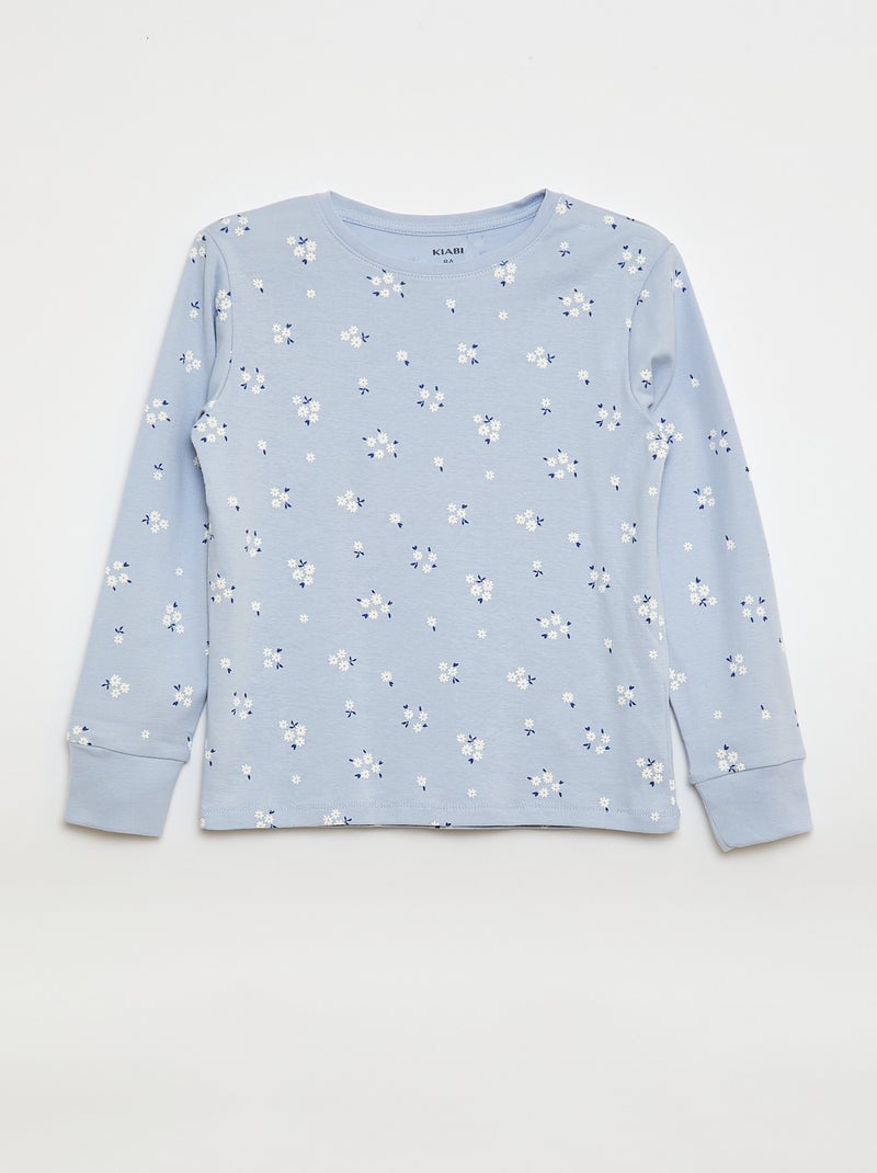 Bedrucktes Pyjama-Set: T-Shirt und Hose – 2-teilig Blau - Kiabi