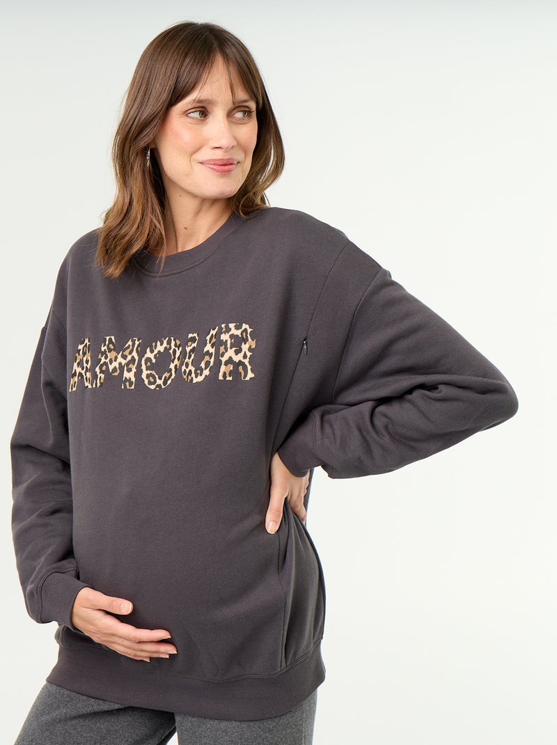 Bedrucktes Still-Sweatshirt Gris - Kiabi