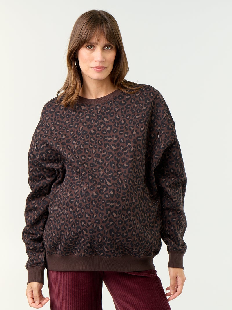Bedrucktes Still-Sweatshirt Marron - Kiabi
