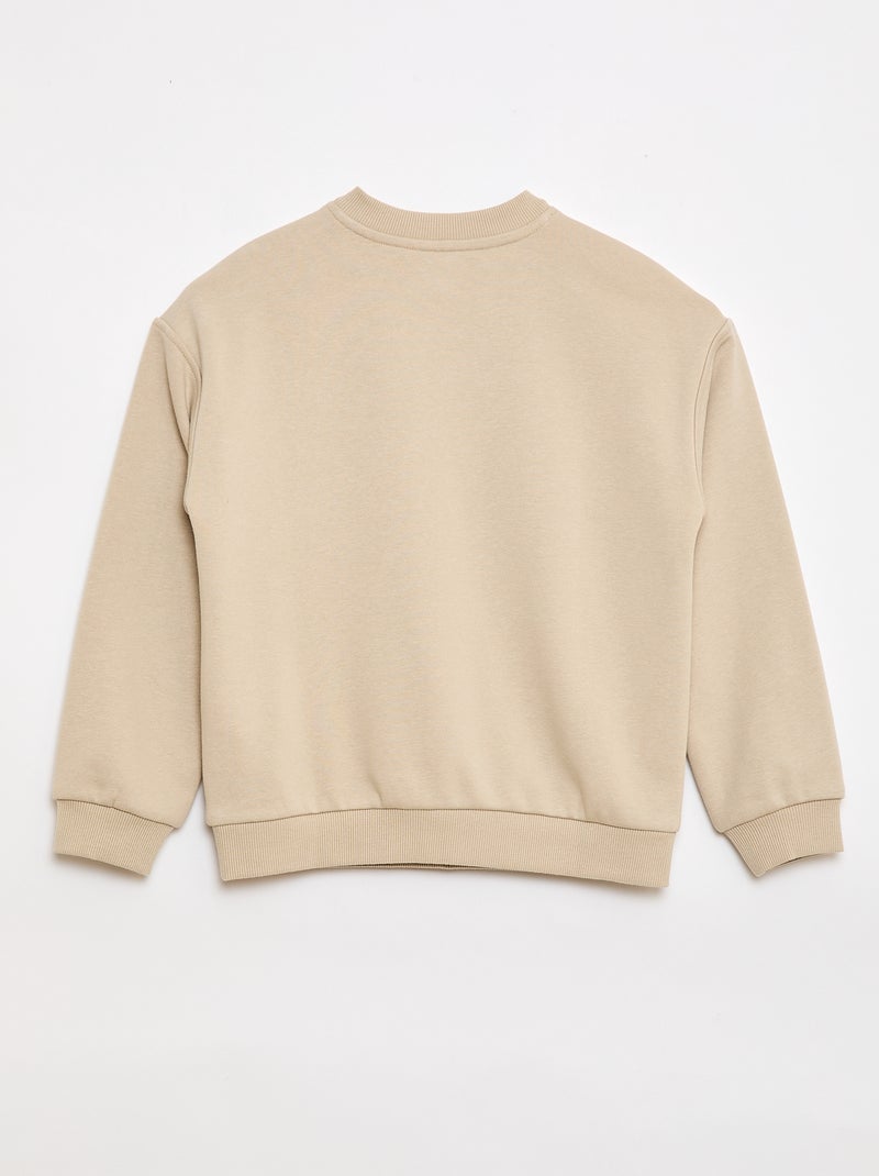 Bedrucktes Sweatshirt - Einfach anzuziehende Kollektion Beige - Kiabi