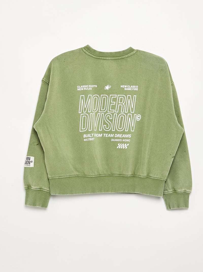 Bedrucktes Sweatshirt aus French Terry Khaki - Kiabi