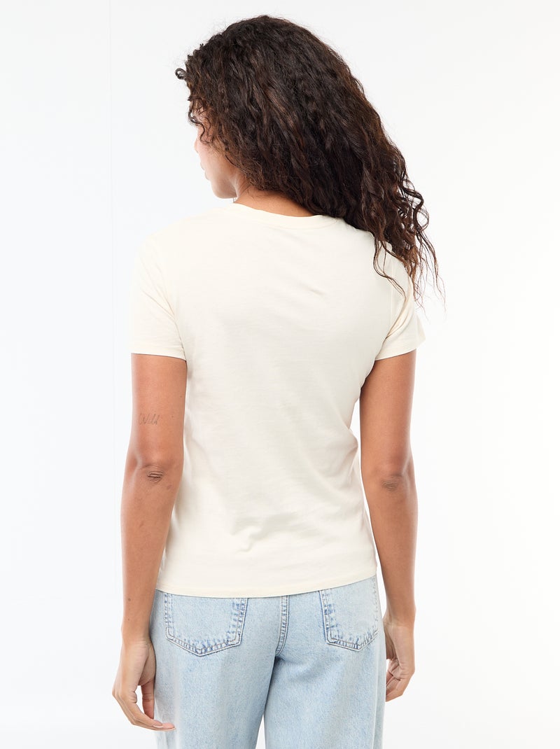 Bedrucktes T-Shirt Beige - Kiabi