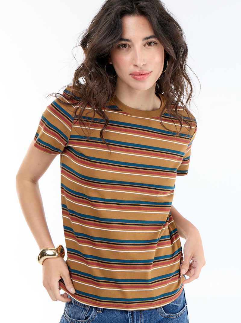 Bedrucktes T-Shirt Braun - Kiabi