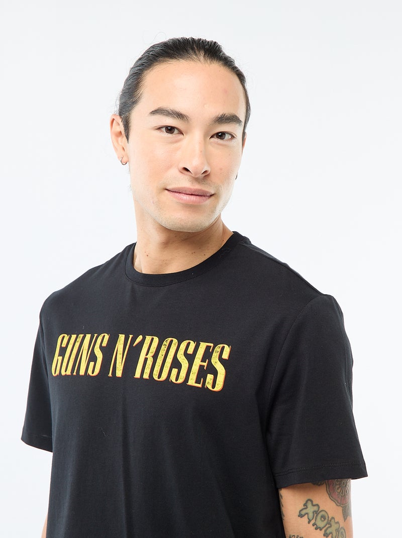 Bedrucktes T-Shirt 'Gun\'n\'roses' Schwarz - Kiabi