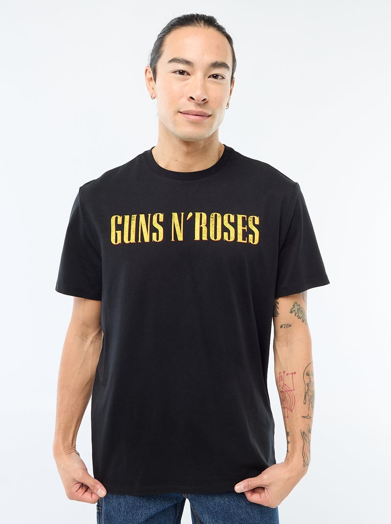 Bedrucktes T-Shirt 'Gun\'n\'roses' Schwarz - Kiabi