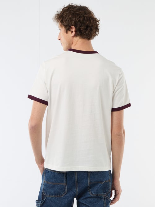 Bedrucktes T-Shirt mit Kontrastdetails - Kiabi