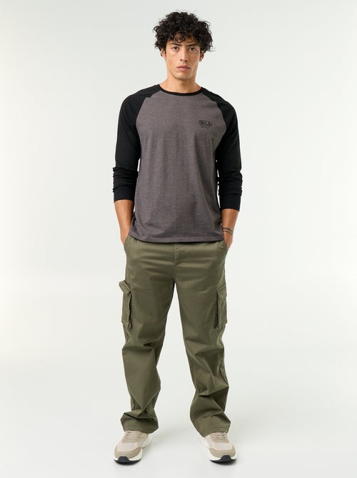 Bedrucktes T-Shirt mit Raglan-Langarm - Kiabi