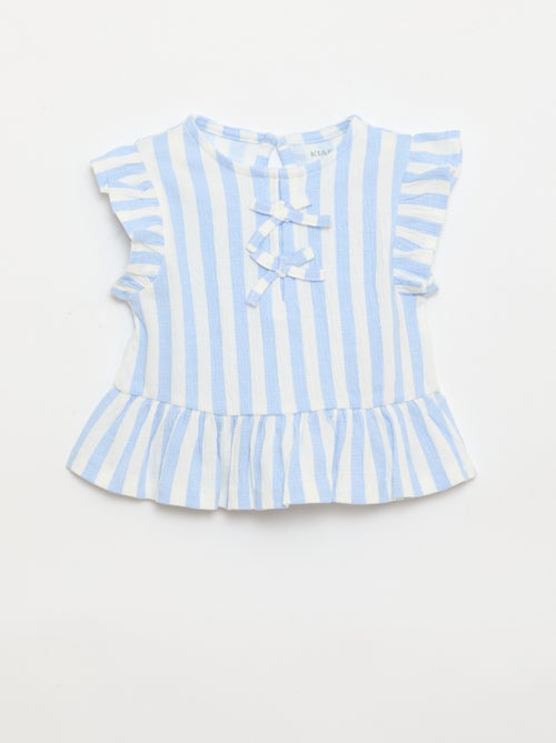 Bedrucktes T-Shirt mit Rüschen - Kiabi