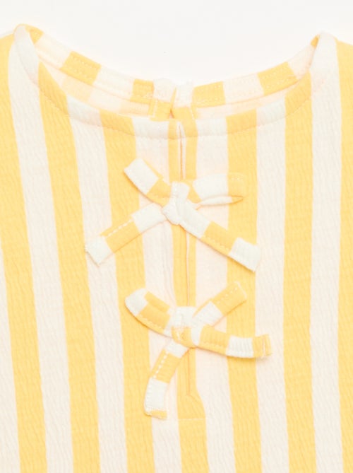 Bedrucktes T-Shirt mit Rüschen - Kiabi