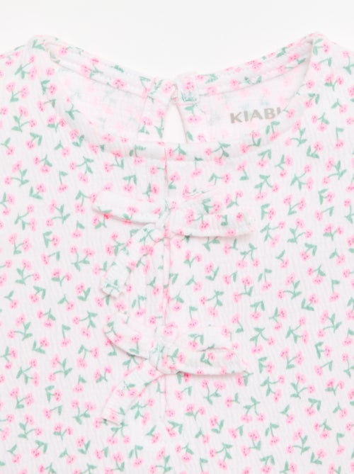 Bedrucktes T-Shirt mit Rüschen - Kiabi
