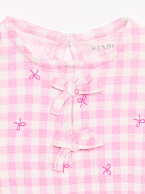 Bedrucktes T-Shirt mit Rüschen - Kiabi
