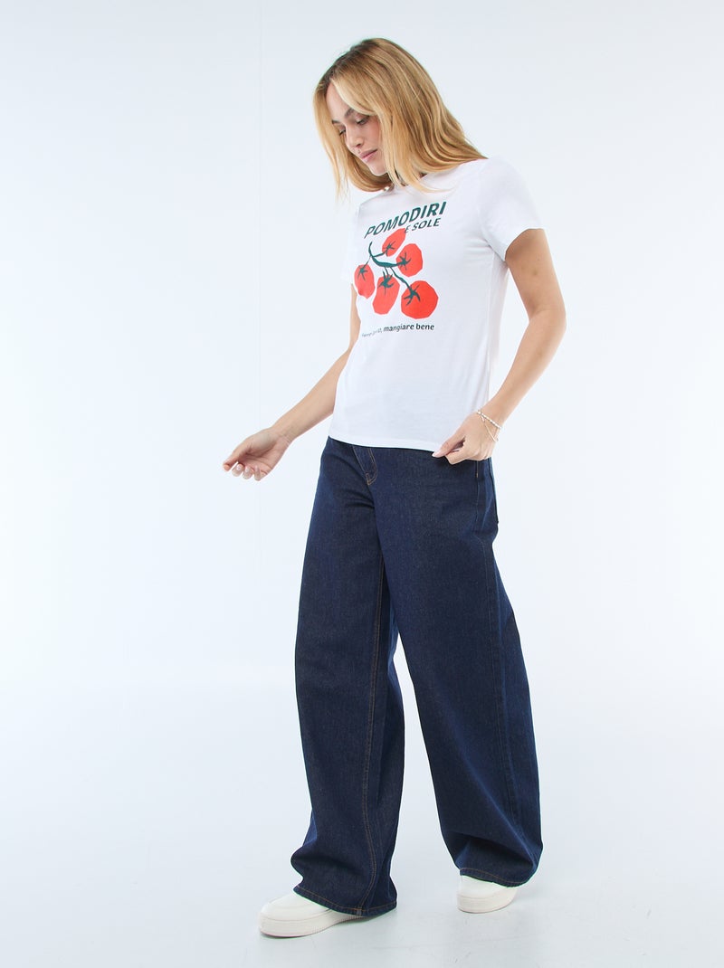 Bedrucktes T-Shirt Weiß - Kiabi