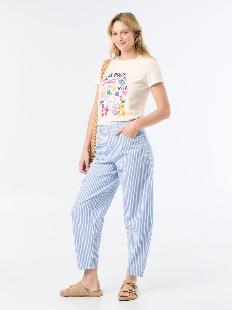 Bedrucktes T-Shirt Weiß - Kiabi