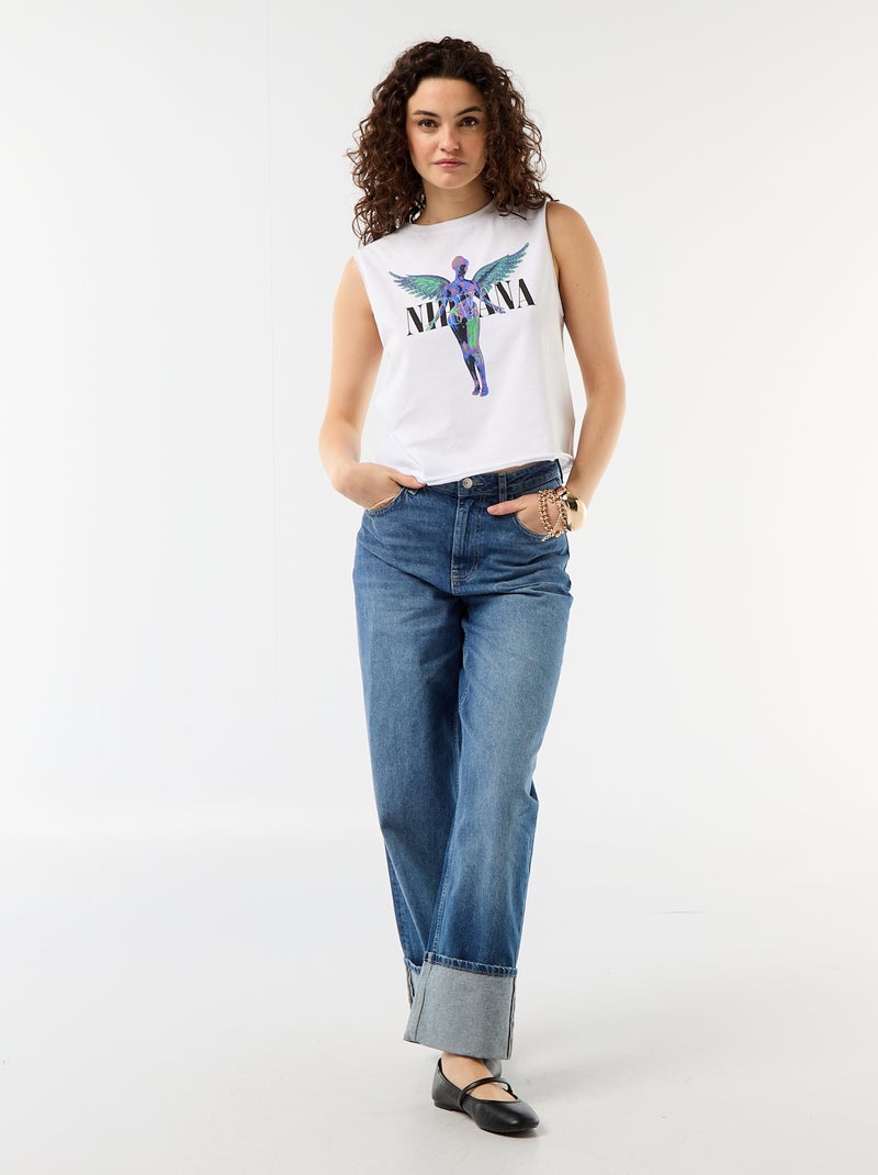 Bedrucktes Tanktop 'Nirvana' Weiß - Kiabi
