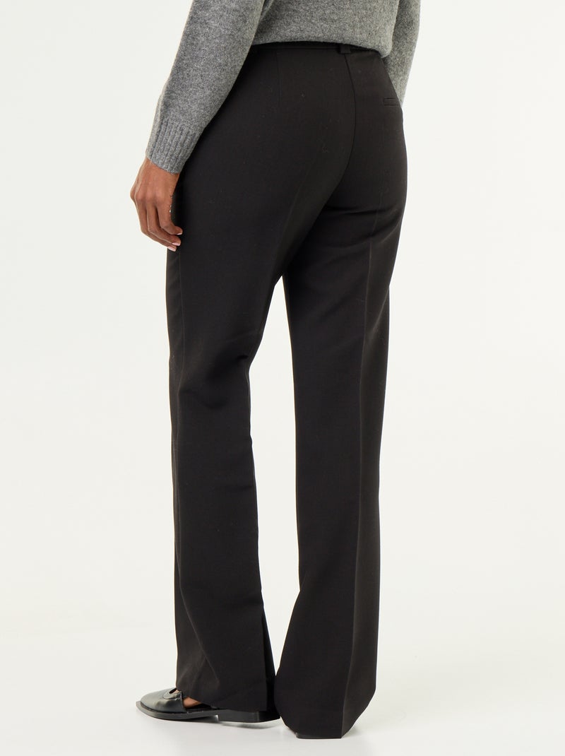 Belted straight-leg trousers Black - Kiabi