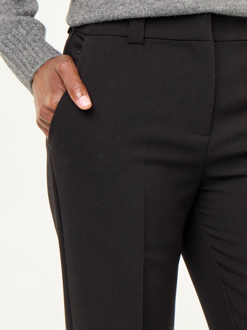 Belted straight-leg trousers Black - Kiabi