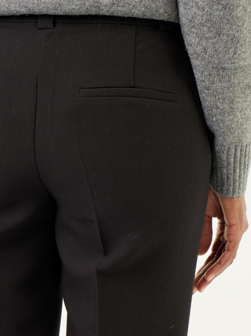 Belted straight-leg trousers Black - Kiabi