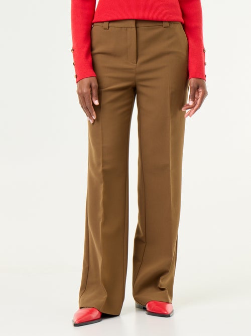 Belted straight-leg trousers - Kiabi