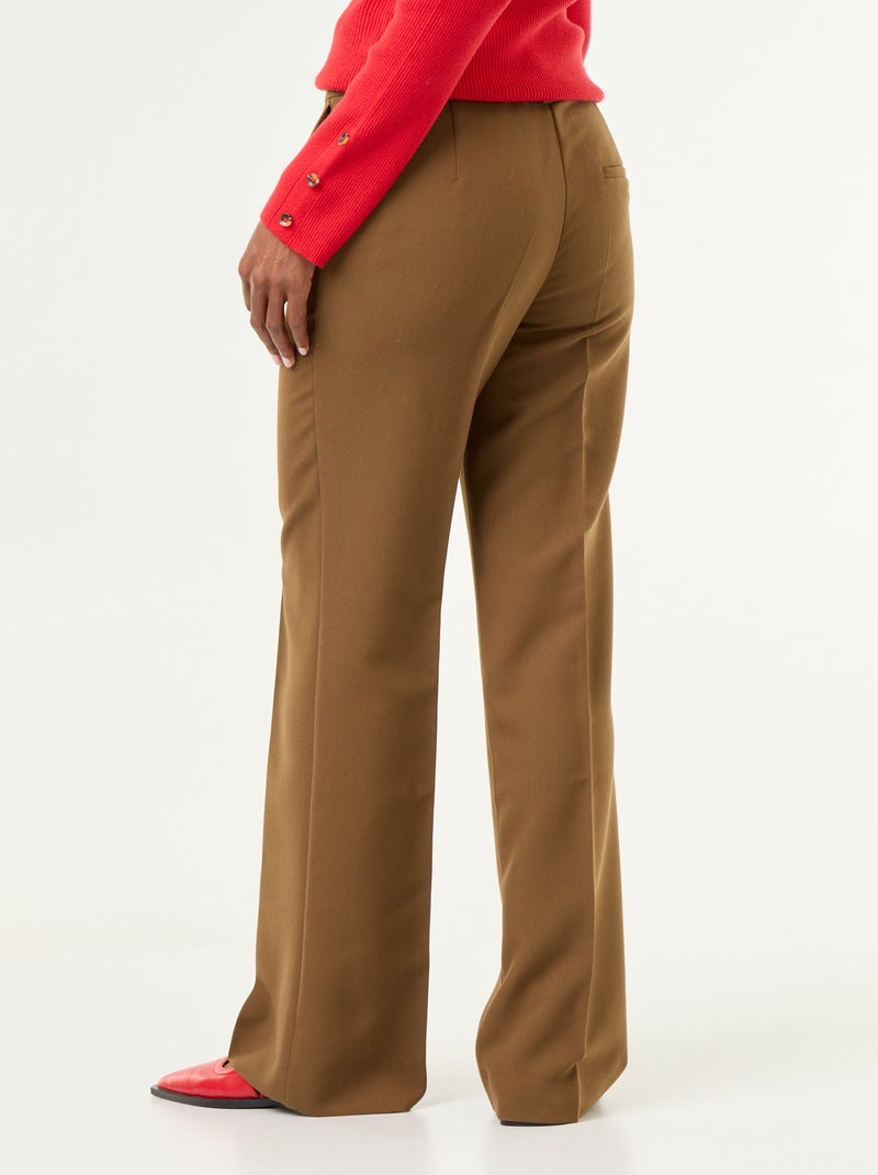 Belted straight-leg trousers Brown - Kiabi