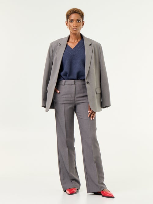 Belted straight-leg trousers - Kiabi