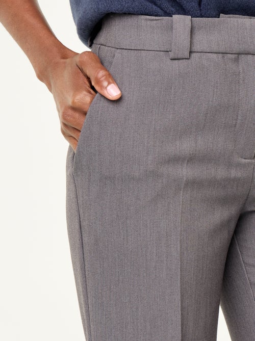 Belted straight-leg trousers - Kiabi