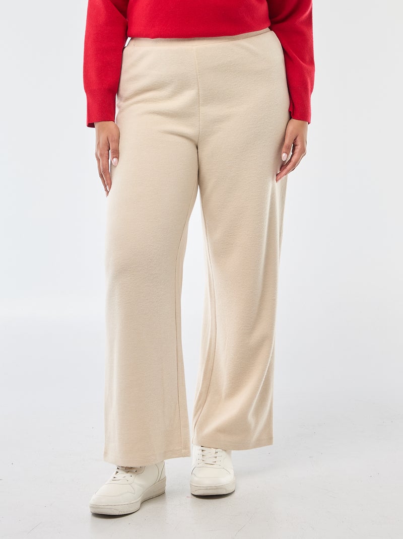 Bequeme Rippstrickhose Beige - Kiabi