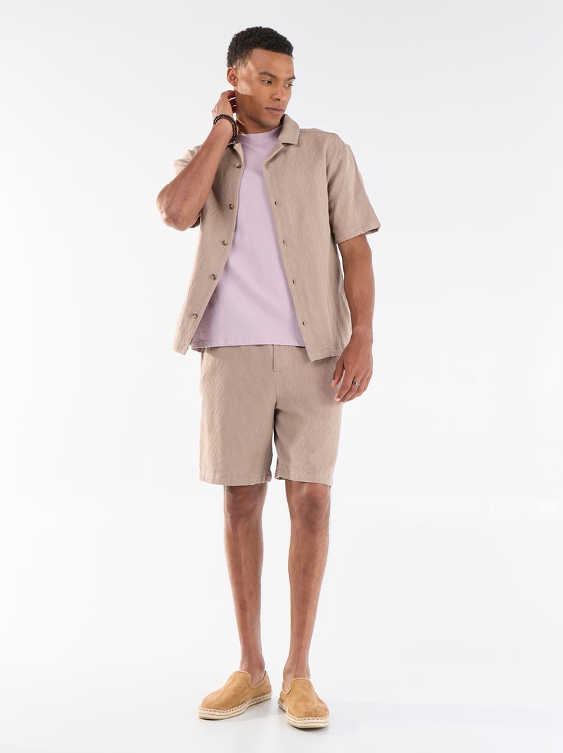 Bermuda aus leichtem Sweatstoff Beige - Kiabi