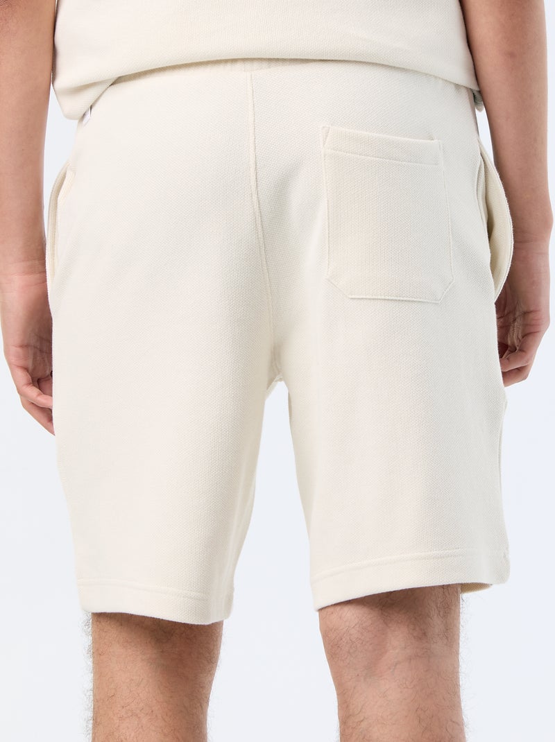 Bermuda aus schwerem Strick Beige - Kiabi