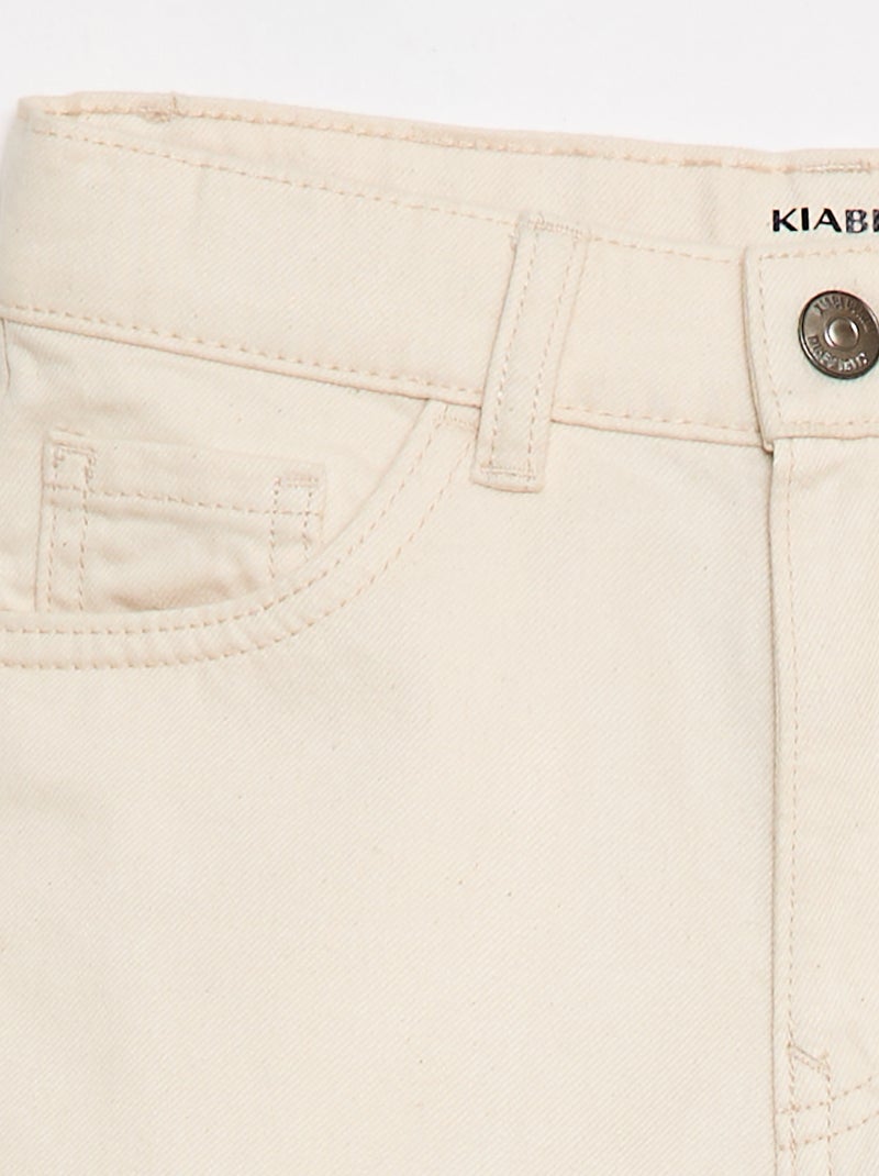 Bermuda aus Twill mit 5 Taschen Weiß - Kiabi